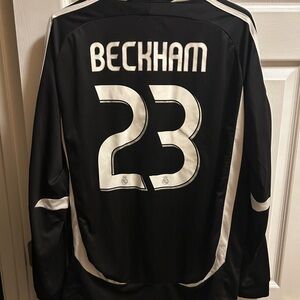 Vintage adidas David Beckham Real Madrid long sleeve jersey